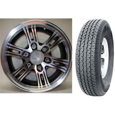 ASS.205 / 75-R15 6PR 5T / 4.5" ALUM NOIR MACHINÉ VELOCITY